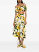 Dolce & Gabbana gedruckter Baumwoll -Midi -Rock