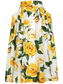 Dolce & Gabbana gedruckter Baumwoll -Midi -Rock