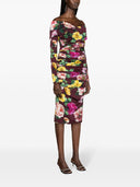 Vestido midi de seda estampado de Dolce & Gabbana