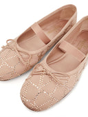 Valentino Garavani Toile Iconographe Ballet Flat With Crystals