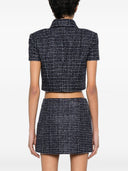 Alessandra Rich Checked Tweed Cropped Jacket