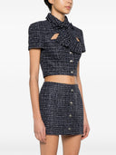 Alessandra Rich Checked Tweed Cropped Jacket