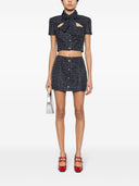Alessandra Rich Checked Tweed Cropped Jacket