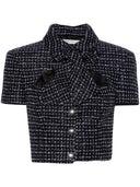 Alessandra Rich Checked Tweed Cropped Jacket