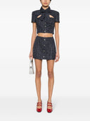 Alessandra Rich Squin은 트위드 미니 스커트를 확인했습니다