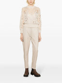 Brunello Cucinelli Openwork Mesh Cotton Sweater