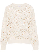 Brunello Cucinelli Openwork Mesh Cotton Sweater