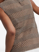 Brunello Cucinelli Crepe De Chine Net Embroidered Top