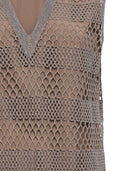 Brunello Cucinelli Crepe De Chine Net Embroidered Top