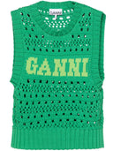 Ganni Logo Cotton Blend Vest