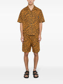 Palm Angels Linen And Cotton Blend Shorts