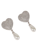 Alessandra Rich Heart Shaped Crystal Earrings