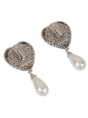 Alessandra Rich Heart Shaped Crystal Earrings