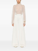 Max Mara Wide Leg Cotton Blend Trousers