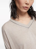 Brunello Cucinelli Cashmere And Silk Blend V Necked Sweater