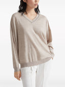 Brunello Cucinelli Cashmere And Silk Blend V Necked Sweater