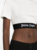 Palm Angels Logo Cotton beskåret T -shirt