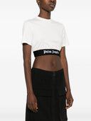 Palm Angels Logo Cotton beskåret T -shirt