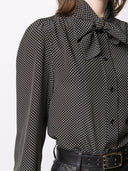 Saint Laurent Micro Polka Dot Blusa