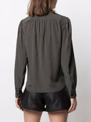 Saint Laurent Micro Polka Dot Blusa