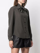 Saint Laurent Micro Polka Dot Blusa