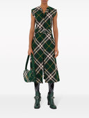Burberry Check Motif Wool Midi Dress
