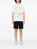 Paul Smith Linear Skull Print Cotton T Shirt