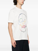 Paul Smith Linear Skull Print Cotton T Shirt