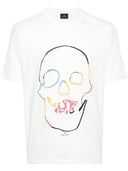 Paul Smith Linear Skull Print Cotton T Shirt