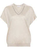 Brunello Cucinelli Cashmere and Silk Blend v cou de cou