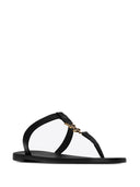 Saint Laurent Cassandre Leather Thong Sandals