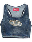 Diesel Cut Out Logo Denim Top