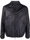 Chaqueta de blusón de cuero Emporio Armani