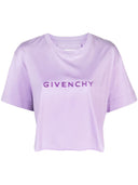 Givenchy logotipo camiseta recortada de algodón