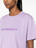 Givenchy logotipo camiseta recortada de algodón