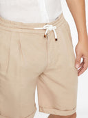 Brunello Cucinelli linned og bomuldsblanding Bermuda