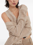 Brunello Cucinelli Open Knit Cotton Cardigan