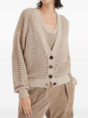 Brunello Cucinelli Open Knit Cotton Cardigan