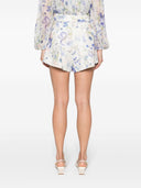 Pantaloncini di lino stampati floreali Zimmermann