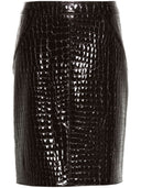 Tom Ford Croco Embossed Leather Midi Skirt