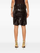 Tom Ford Croco Embossed Leather Midi Skirt