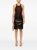 Tom Ford Croco Embossed Leather Midi Skirt
