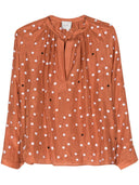 Alysi Polka Dot Silk Blouse
