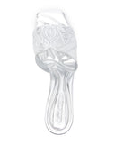 Alexander Mc Queen Metallic Leather Heel Sandals