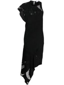Iro asymmetrische midi -jurk