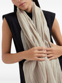 Brunello Cucinelli ricamato a sciarpa di lino