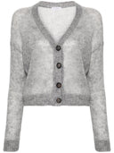 Brunello Cucinelli Mohair Wool Cardigan con dettagli brillanti