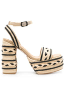 Castaner Flas Raffia Heel Sandals
