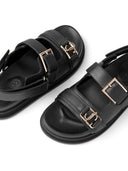 Jimmy Choo Elyn Flat Leather Sandals