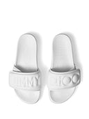 Jimmy Choo Fitz/F Leather Pool Slippers